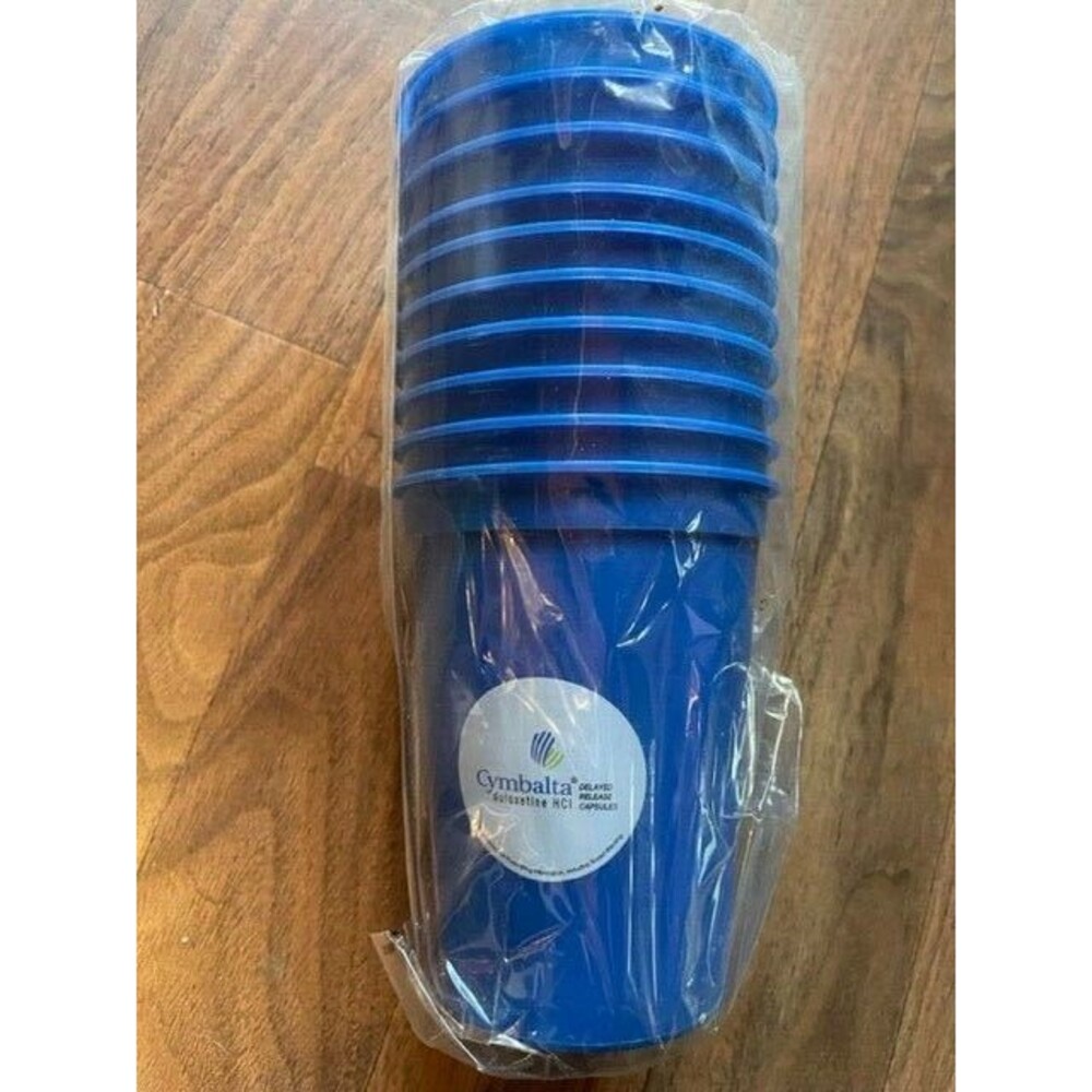 10 Vintage Drug Rep Plastic Cups Cymbalta Blue Pharmaceutical‎ Advertising Promo